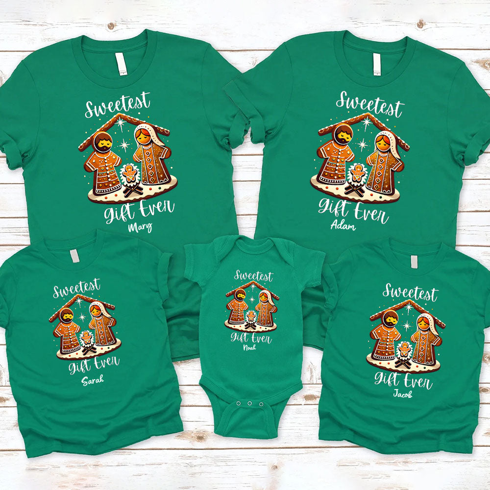 Personalized Sweet Gift Ever Christmas Family Matching Shirts