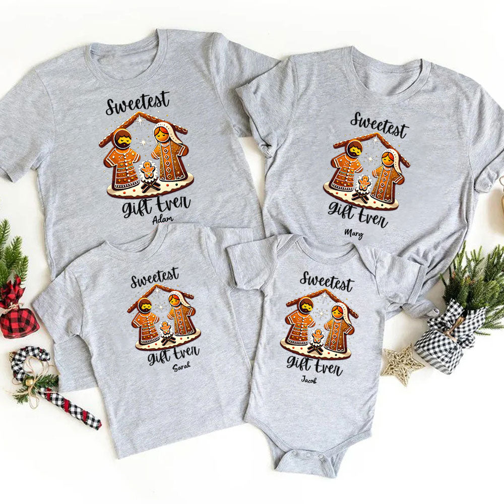 Personalized Sweet Gift Ever Christmas Family Matching Shirts