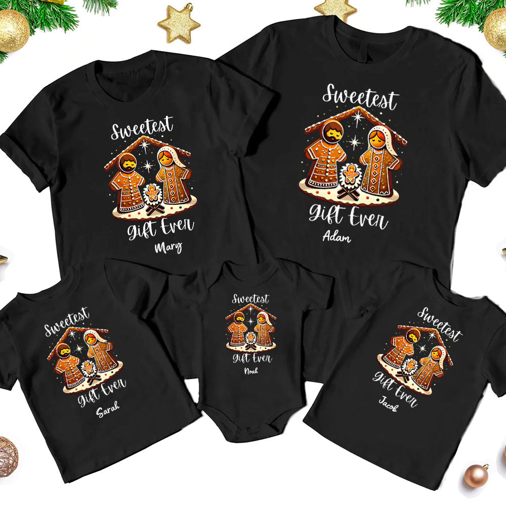 Personalized Sweet Gift Ever Christmas Family Matching Shirts