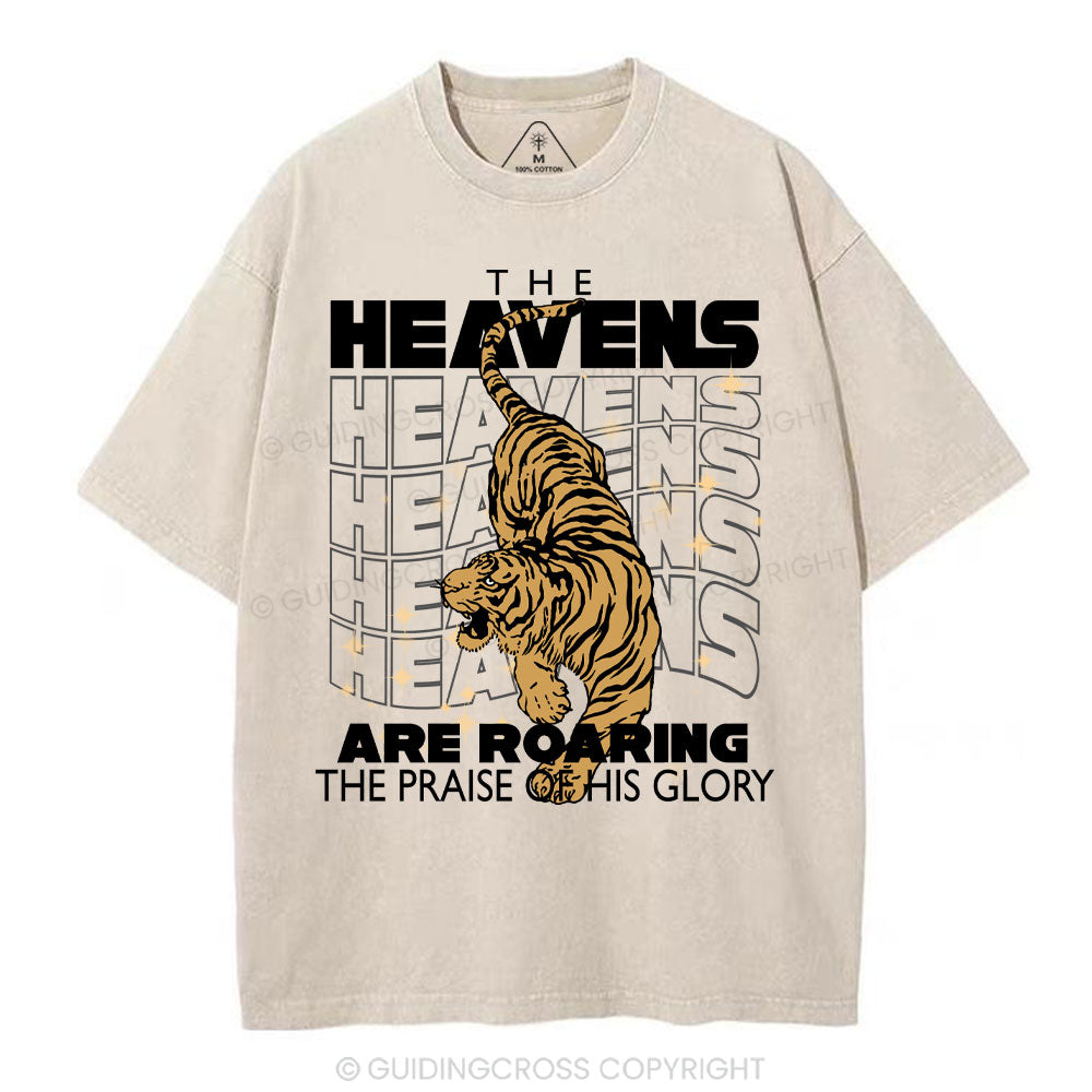 The Heavens Are Roaring Christian Washed T-Shirt