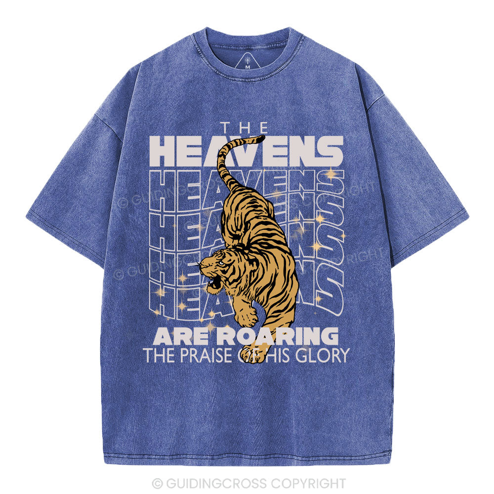 The Heavens Are Roaring Christian Washed T-Shirt