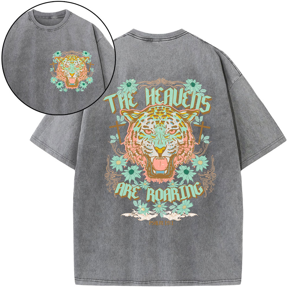 The Heavens Are Roaring Christian Washed T-Shirt