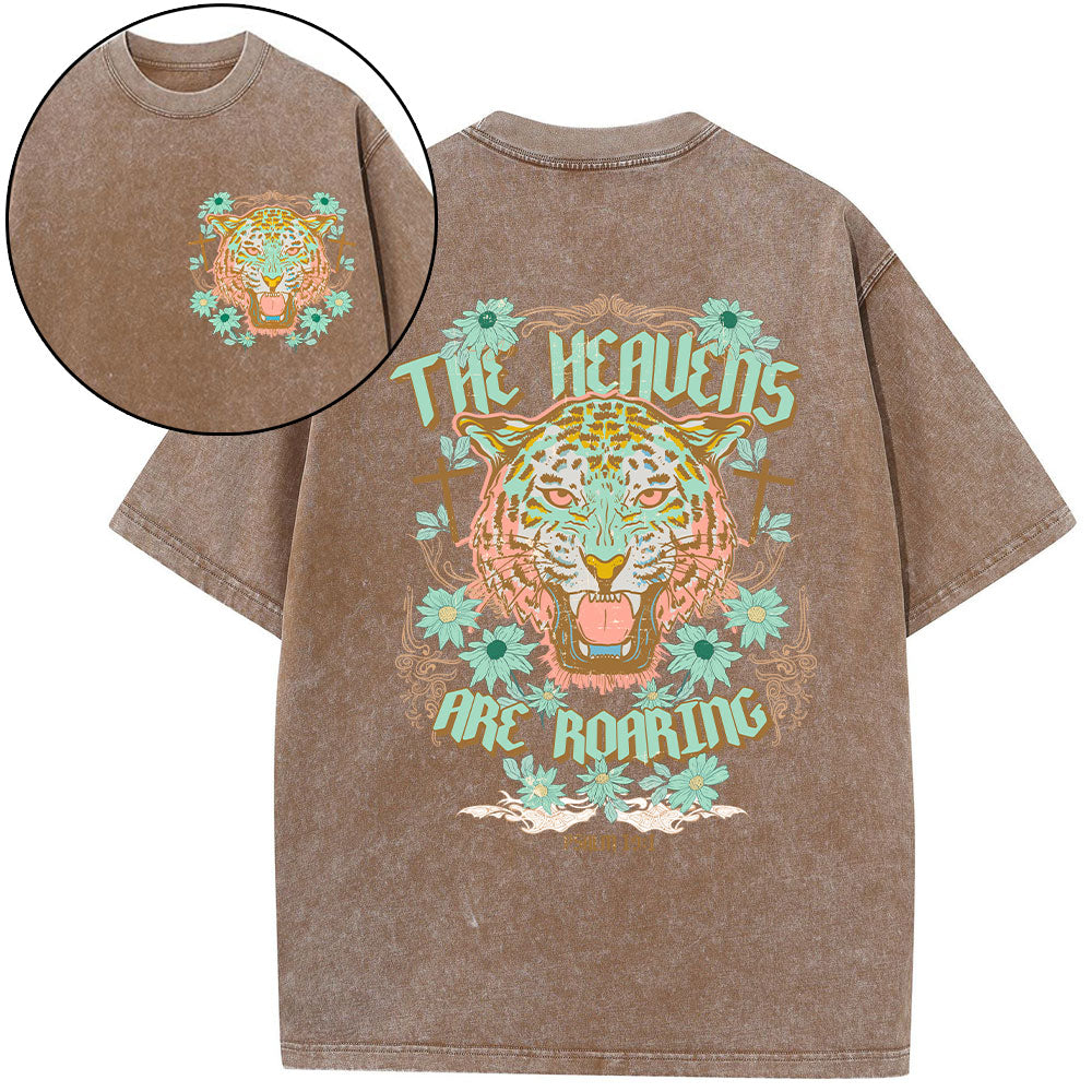 The Heavens Are Roaring Christian Washed T-Shirt