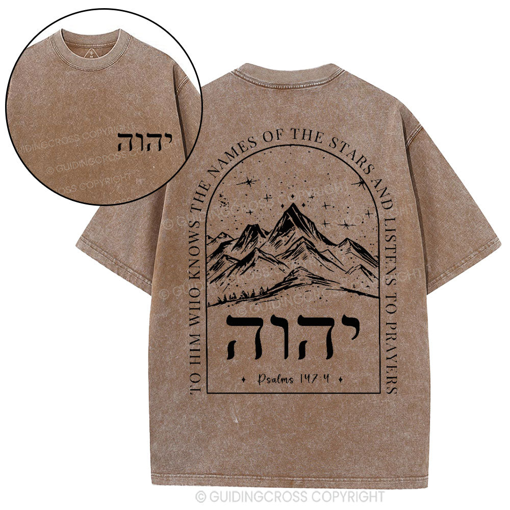 To Him Who Knows The Names Of The Stars Christian Washed T-Shirt