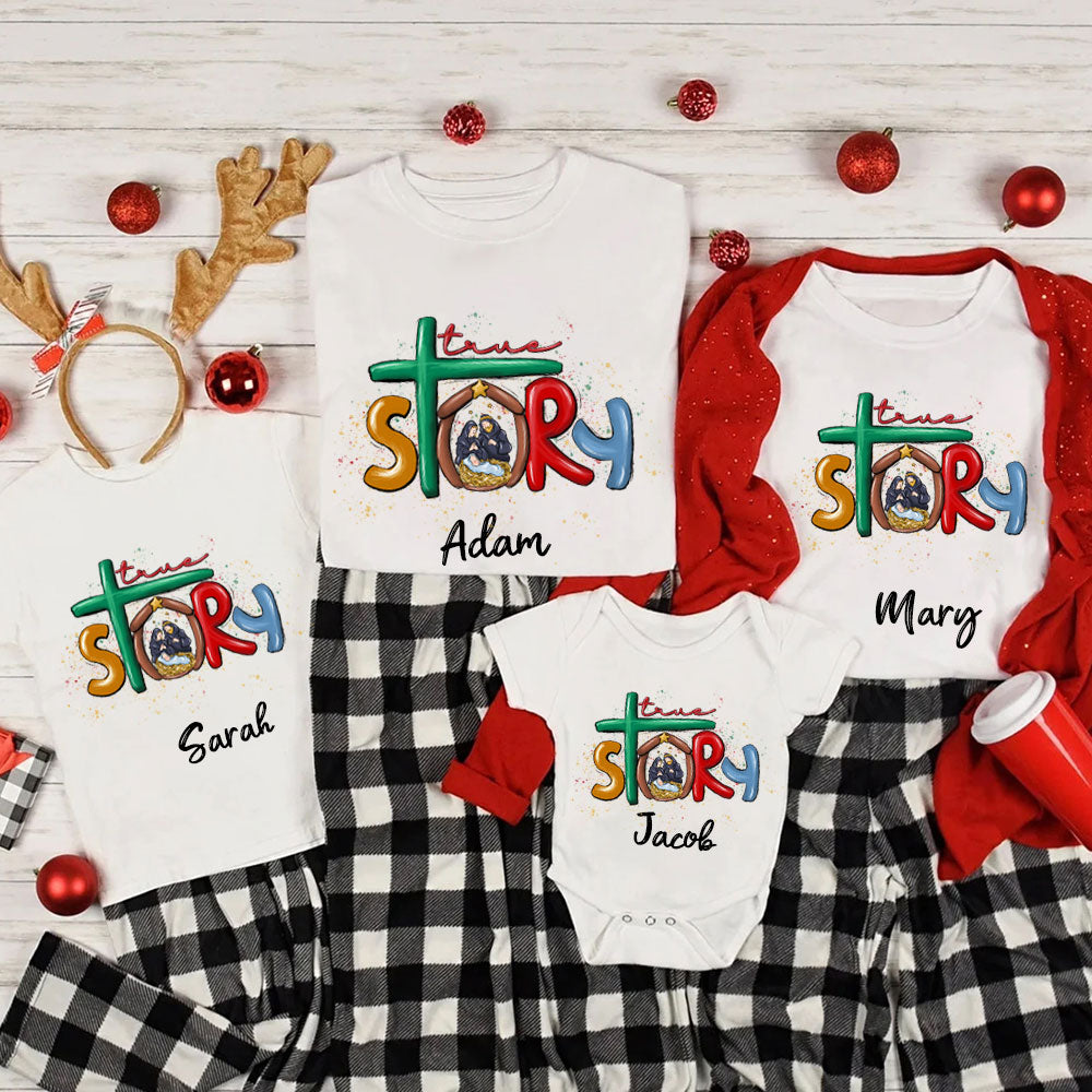 True Story Christian Christmas Family Matching Shirts