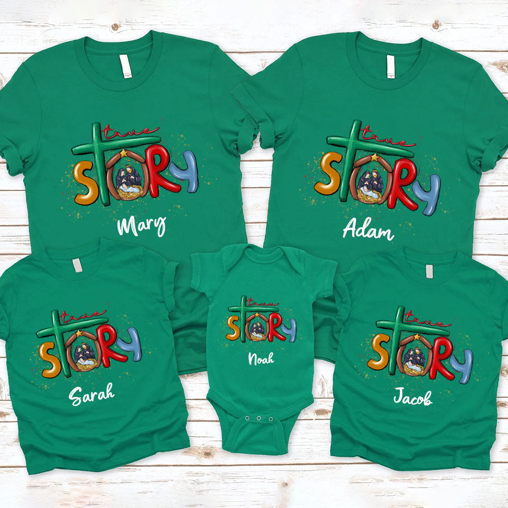 True Story Christian Christmas Family Matching Shirts