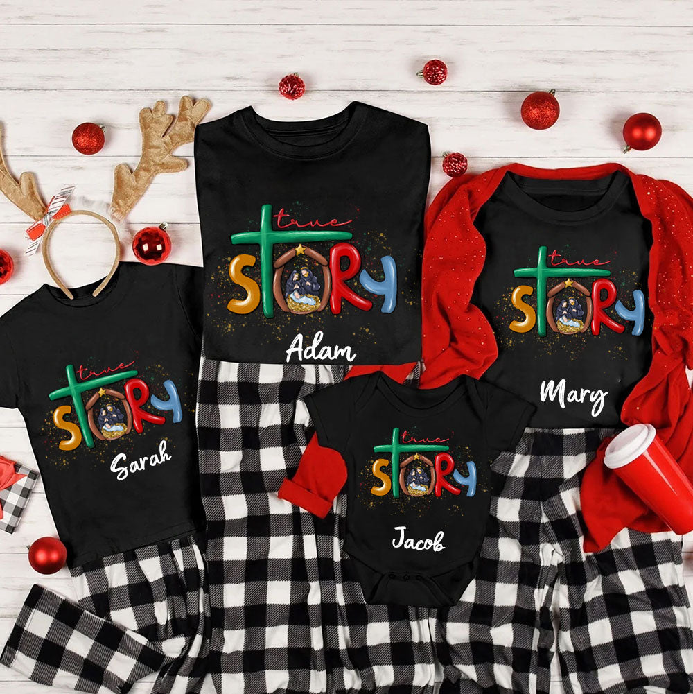 True Story Christian Christmas Family Matching Shirts