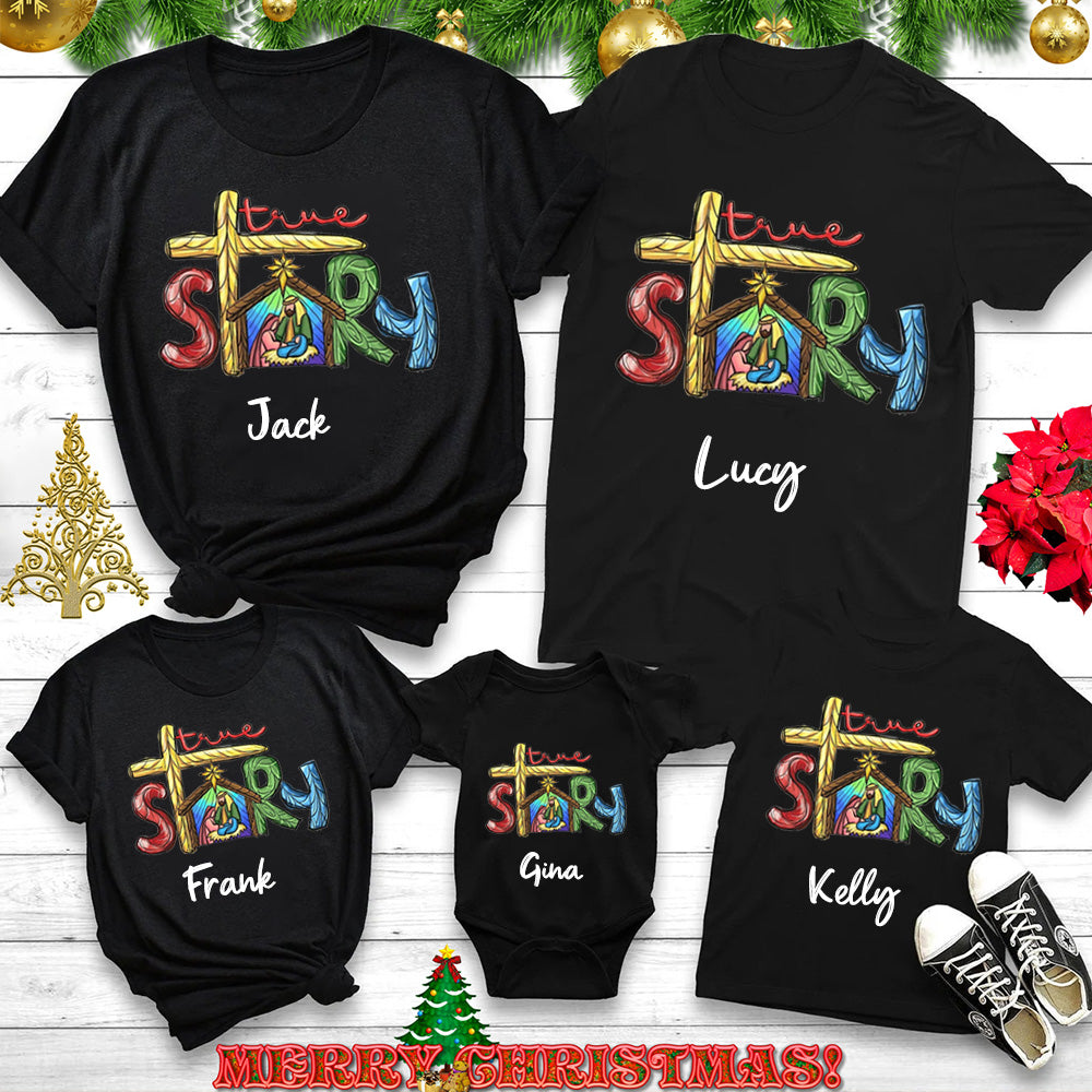Personalized True Story Christmas Family Matching Shirts
