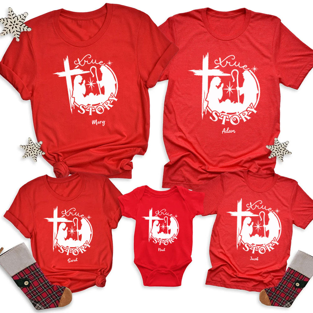Personalized True Story Christmas Family Matching Shirts