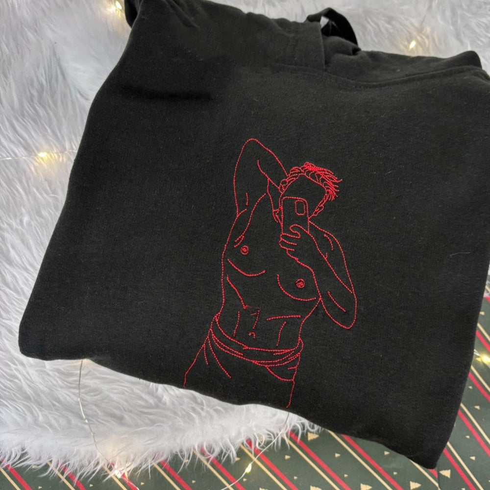 Custom Embroidered Sweatshirt β Personalized Sexy Portrait Gift for Him ππ₯