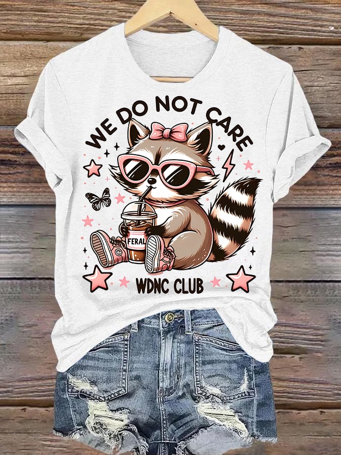 🔥Buy 3 Get 15% Off🔥Women's Cute little raccoon for Women's WDNC Menopause & Perimenopause Printed T-shirt