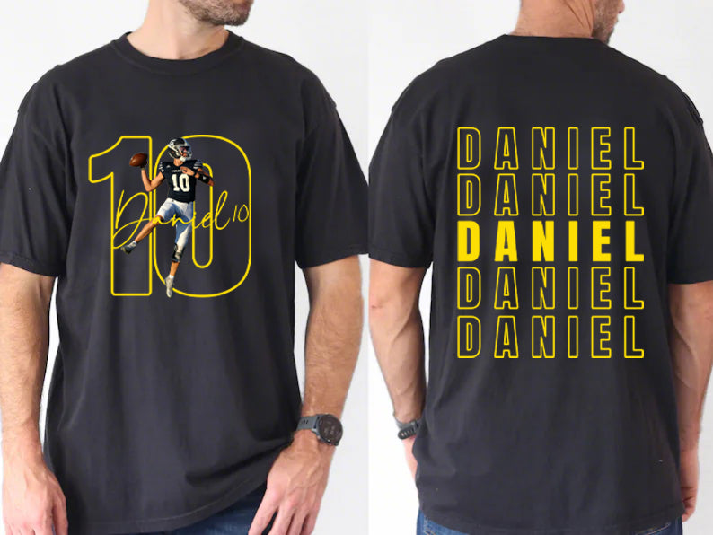 Matching Game Day Tees for Dad & Kids – Custom Football Photo Shirts for Team Spirit!