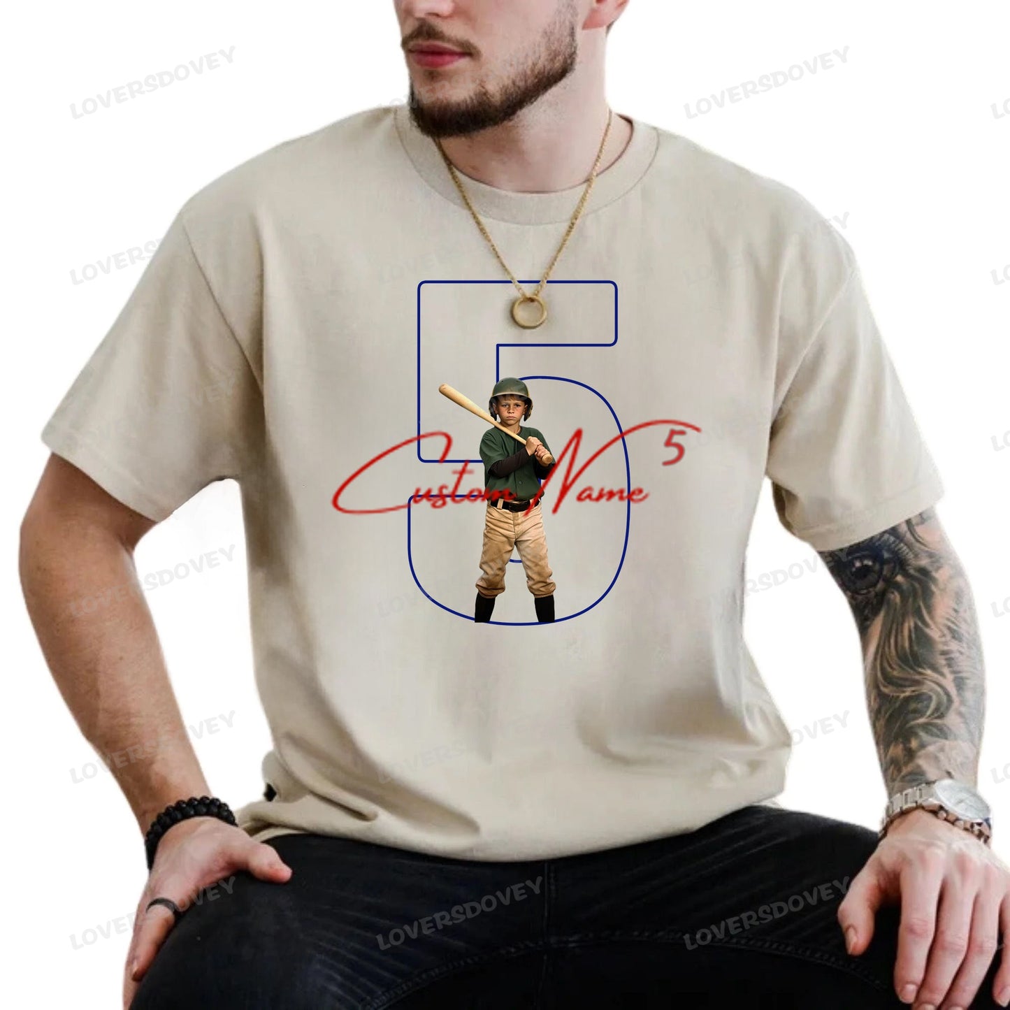 Custom Baseball Personalize Cheer Tee- Custom Photo & Number & Name Print Sport Shirt