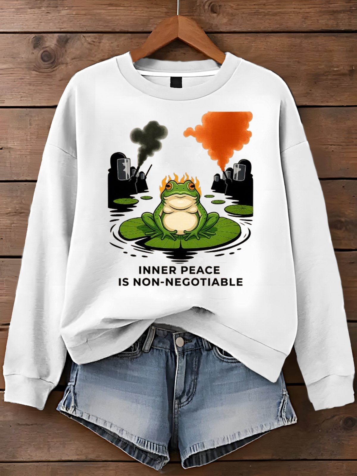 🔥Buy 3 Get 15% Off🔥Women's Portland Frog Print Casual Sweatshirt