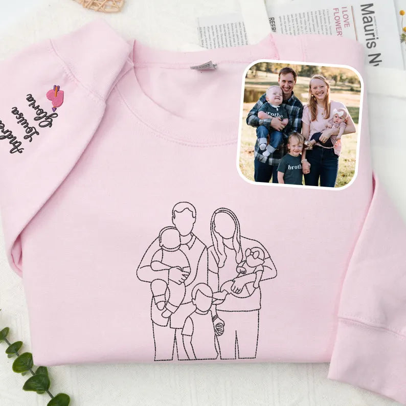 Custom Embroidered Portrait From Photo Hoodie