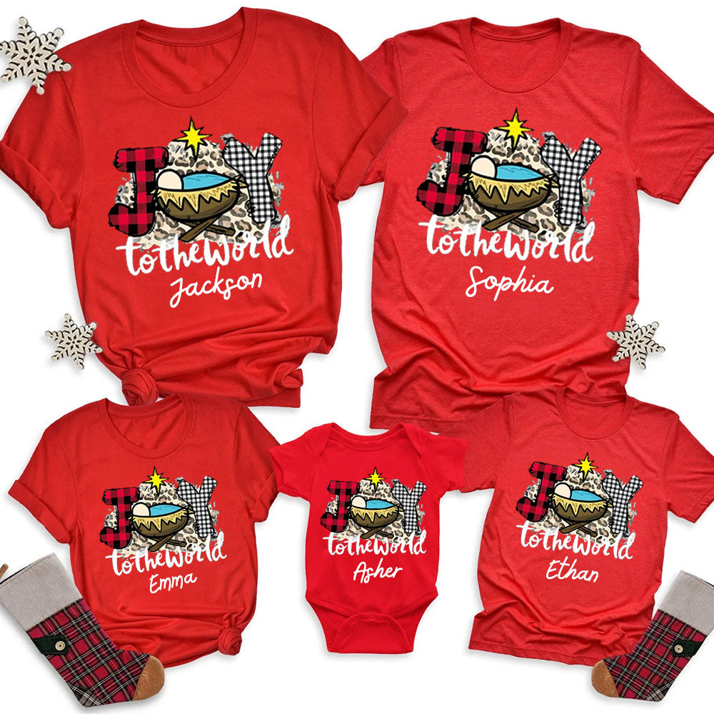 Joy to the World Christmas Family Matching Shirt