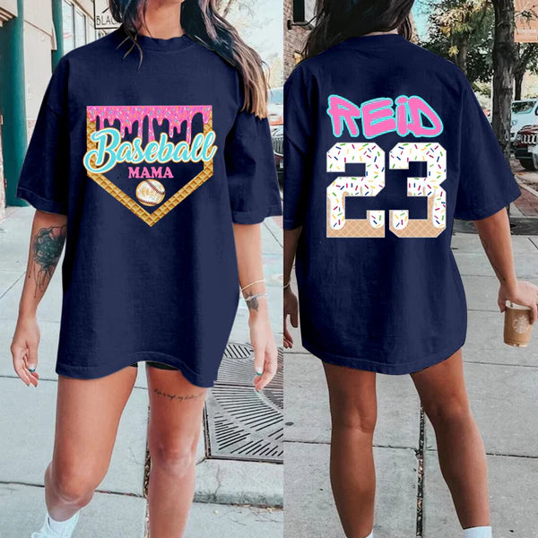 Custom Ice Cream Baseball Sport T-Shirt/Personalize Cute Easter Baseball Sweatshirt