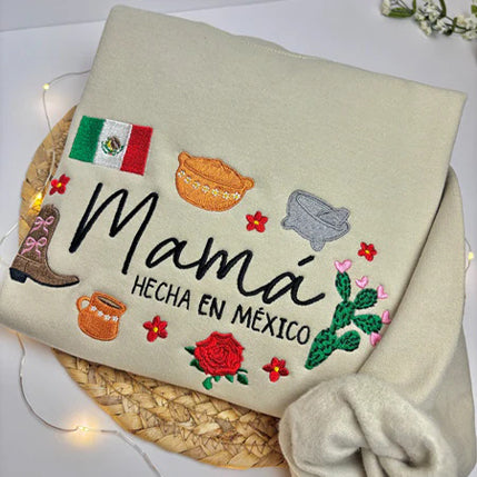 Custom Embroidered 'Mamá' Sweater - Unique Gift for Mom
