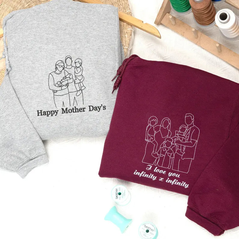 Custom Embroidered Portrait From Photo Hoodie