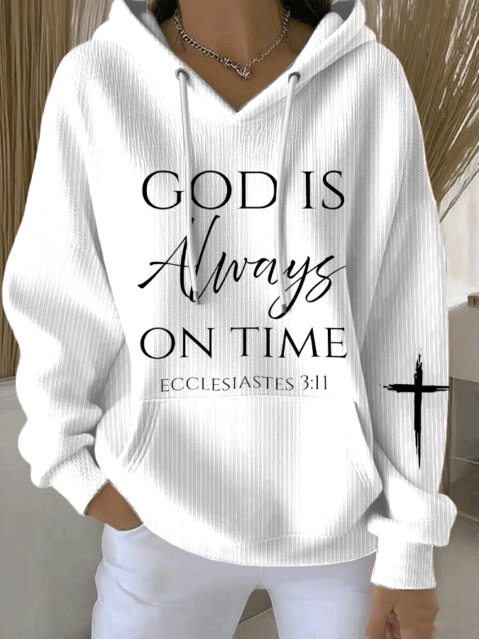 Women's God Is Always On Time Print Sweatshirt