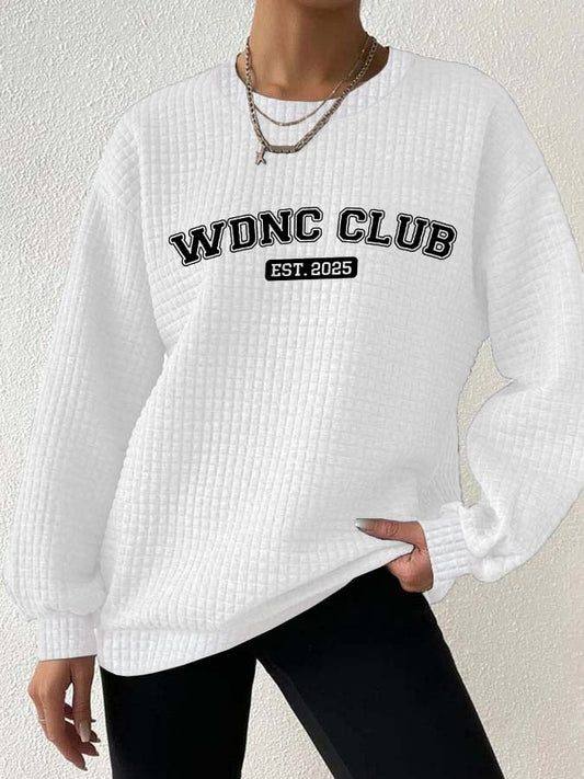🔥Buy 3 Get 15% Off🔥Retro Funny Funny WDNC Club Est. 2025 Menopause Perimenopause Print Textured Sweatshirt