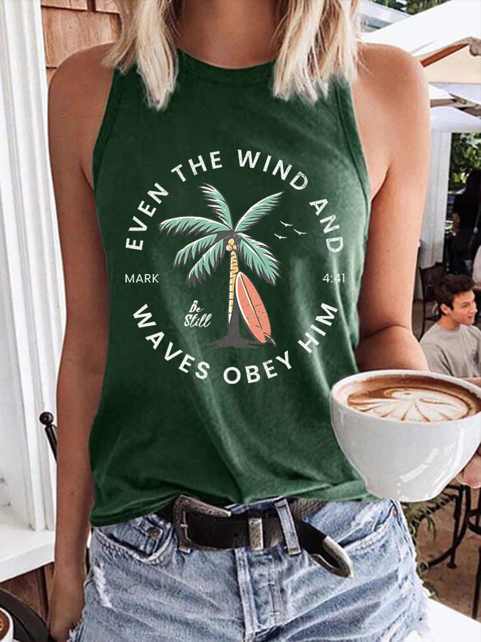 Women'S Casual Christian Scripture Print Tank Top