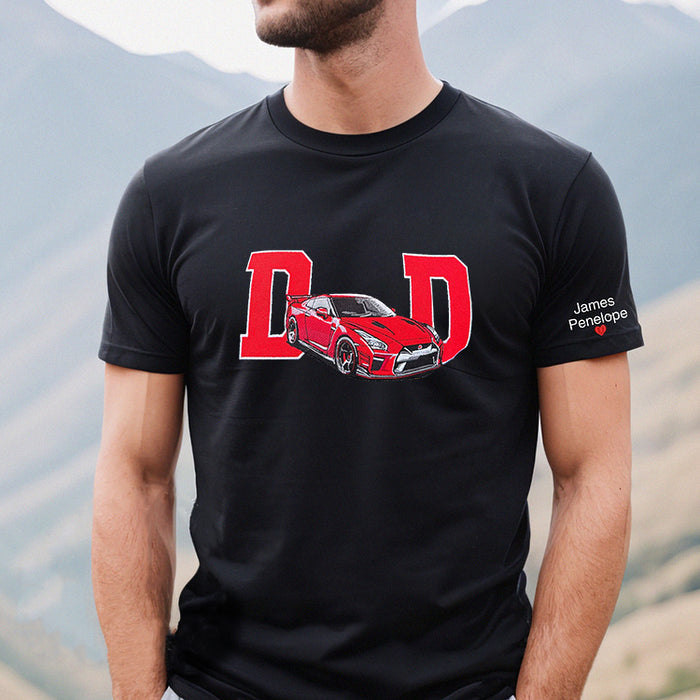 Custom Embroidered Car Photo Dad Shirt ,Fathers Day Shirt, Car Enthusiast Gift