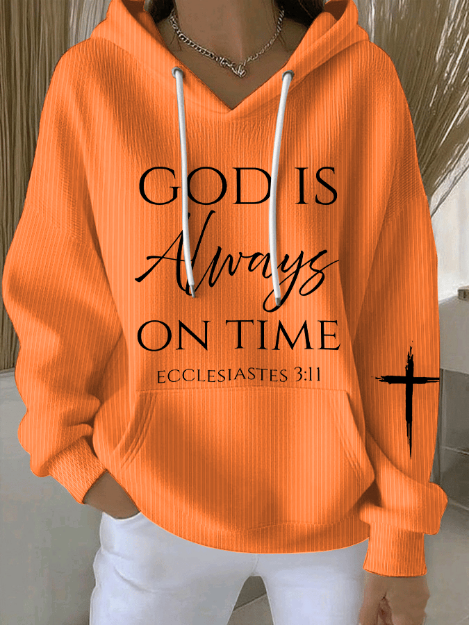 Women's God Is Always On Time Print Sweatshirt