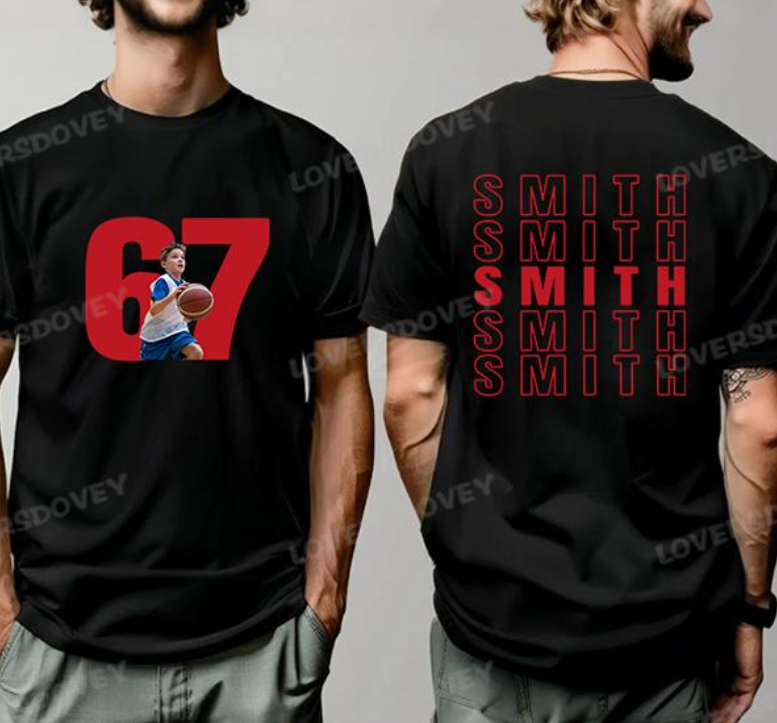 Custom Family Photo Sport T-Shirt - Personalized Designs for Sports Dads