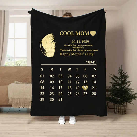 (With Calendar)Custom for New Mom/Dad Art Blanket/REAL MOON PHASE