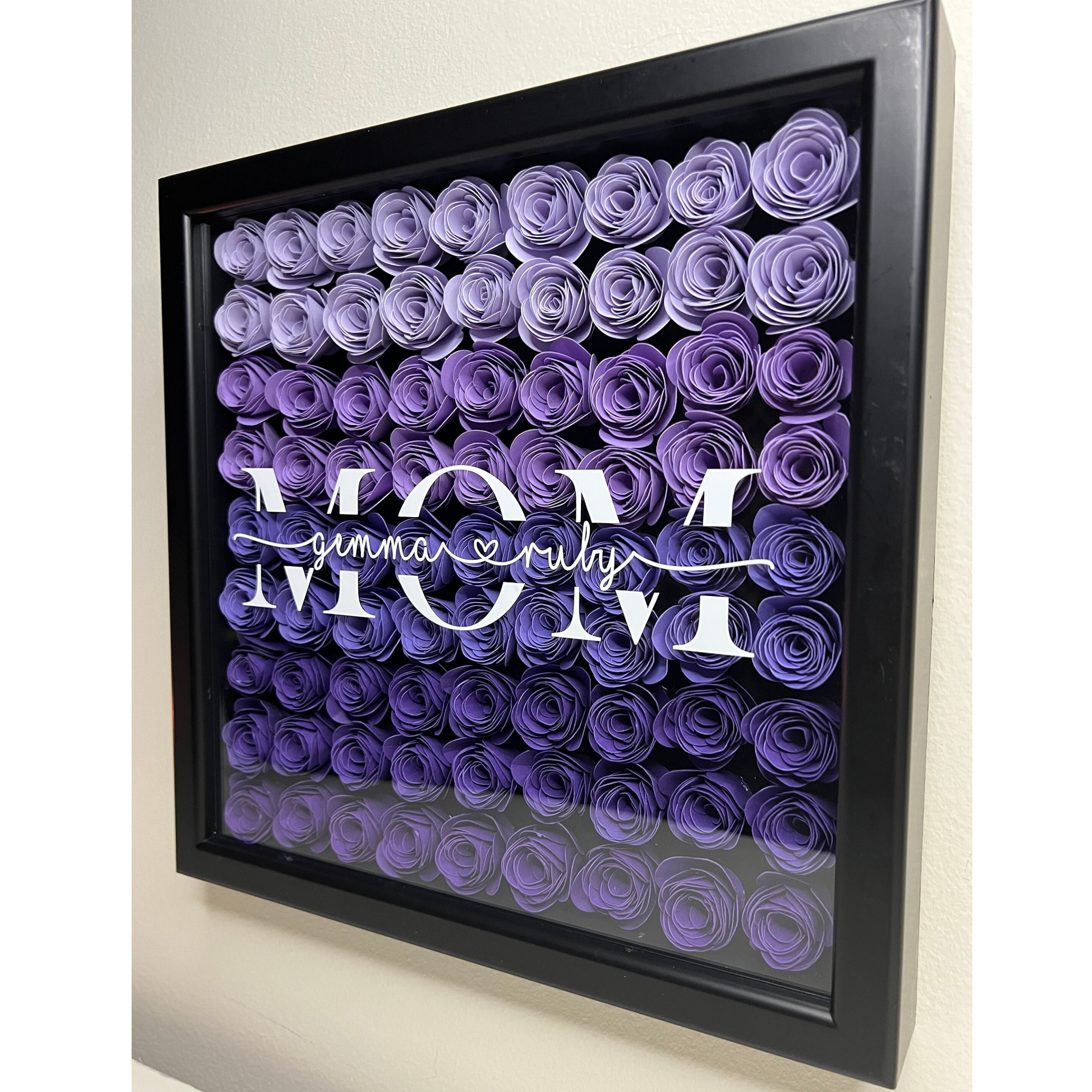 Personalized Mom Flower Shadow Box With Name