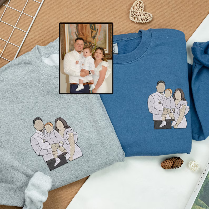 Custom Embroidered Portrait From Photo Hoodie