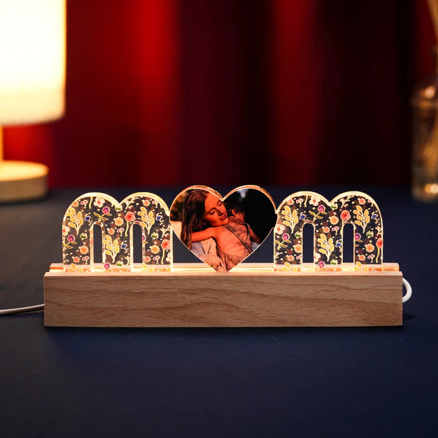 Personalized "I LOVE YOU MOM" Photo LED Light - Custom Night Light Gift ✨