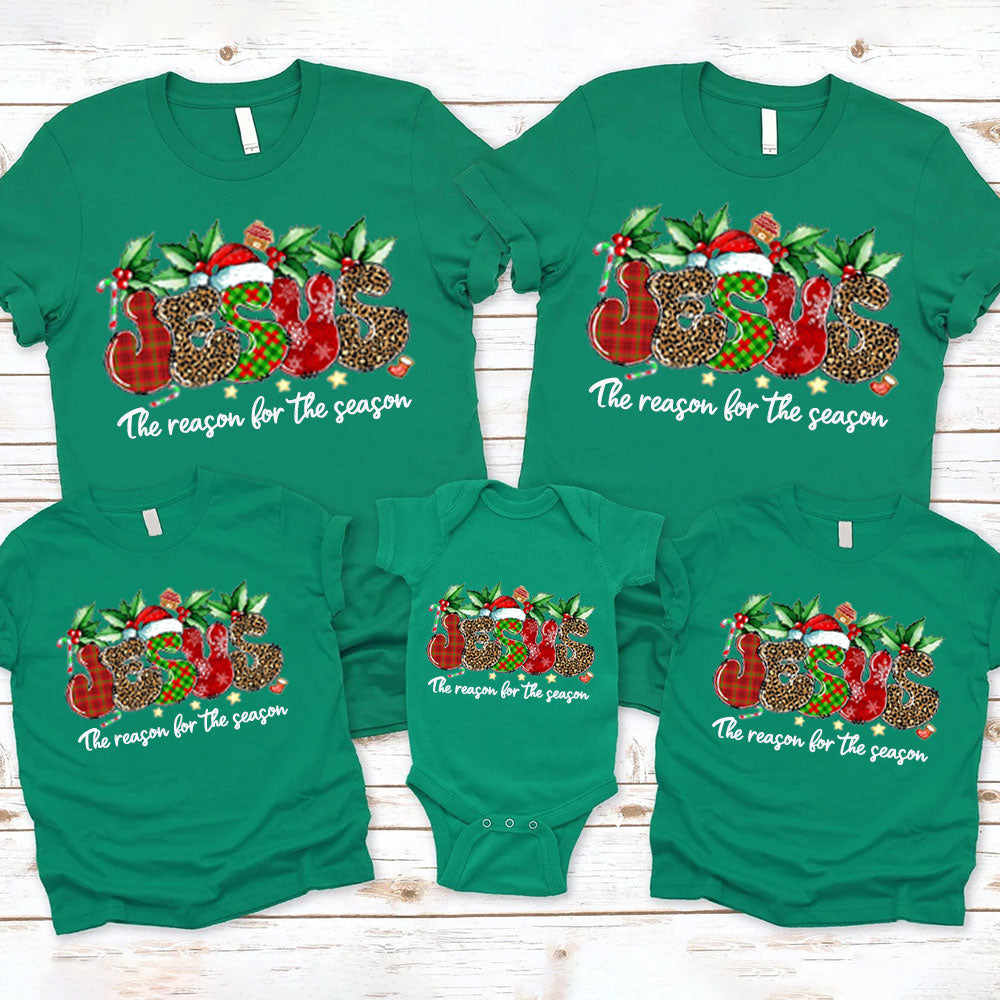 Jesus the Reason for the Season Christmas Family Matching Shirt and Bodysuit