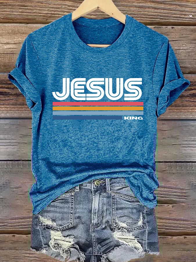 Women'S Casual Christian Faith Graphic Print Short Sleeve T-Shirt