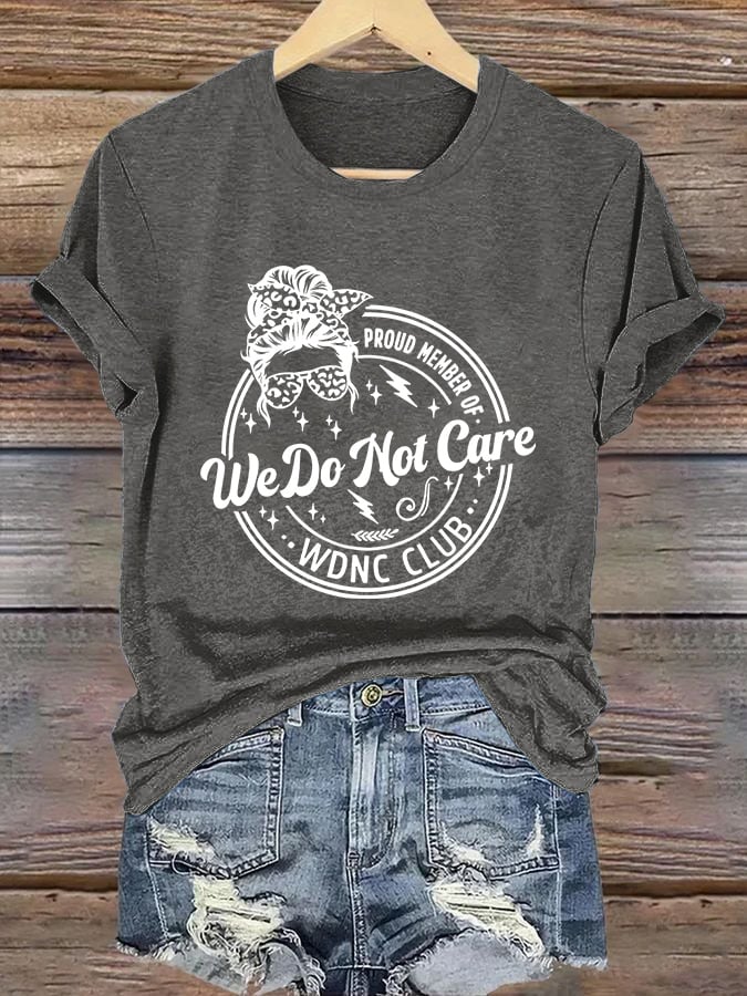 🔥Buy 3 Get 15% Off🔥Retro Funny Proud Member Of WDNC Club We Do Not Care Menopause Perimenopause Print T-Shirt