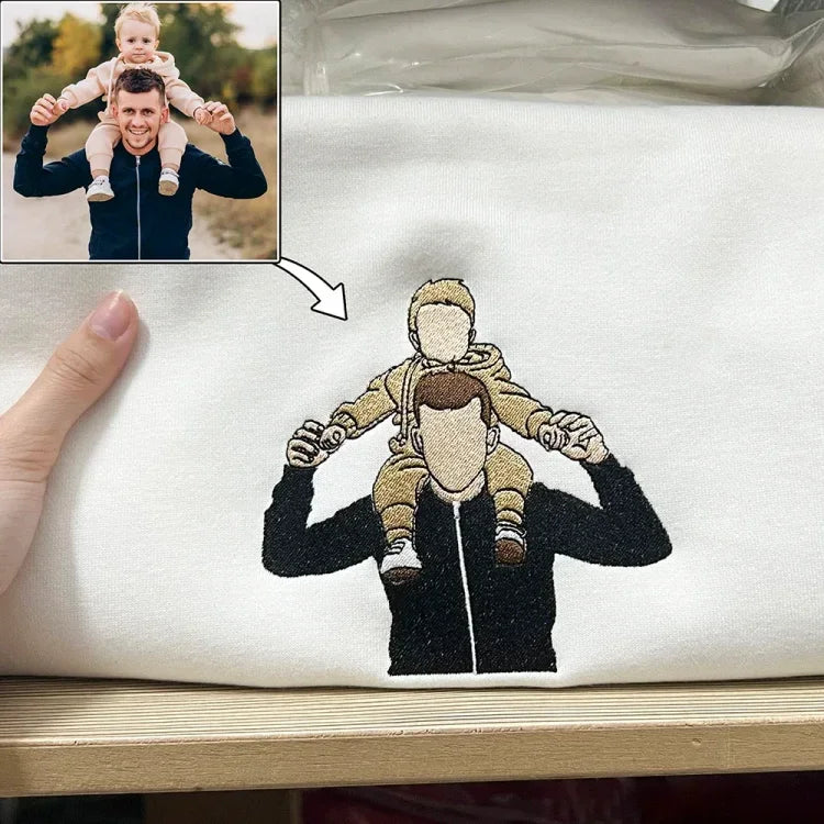 Personalized Photo Portrait Sweatshirt for Dad, Papa, and Your Beloved Ones