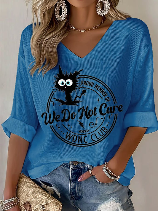 🔥Buy 3 Get 15% Off🔥V-Neck Retro Funny Proud Member Of WDNC Club We Do Not Care Menopause Perimenopause Print T-Shirt