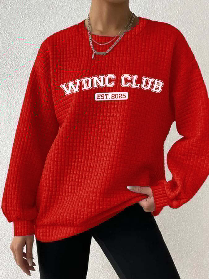 🔥Buy 3 Get 15% Off🔥Retro Funny Funny WDNC Club Est. 2025 Menopause Perimenopause Print Textured Sweatshirt