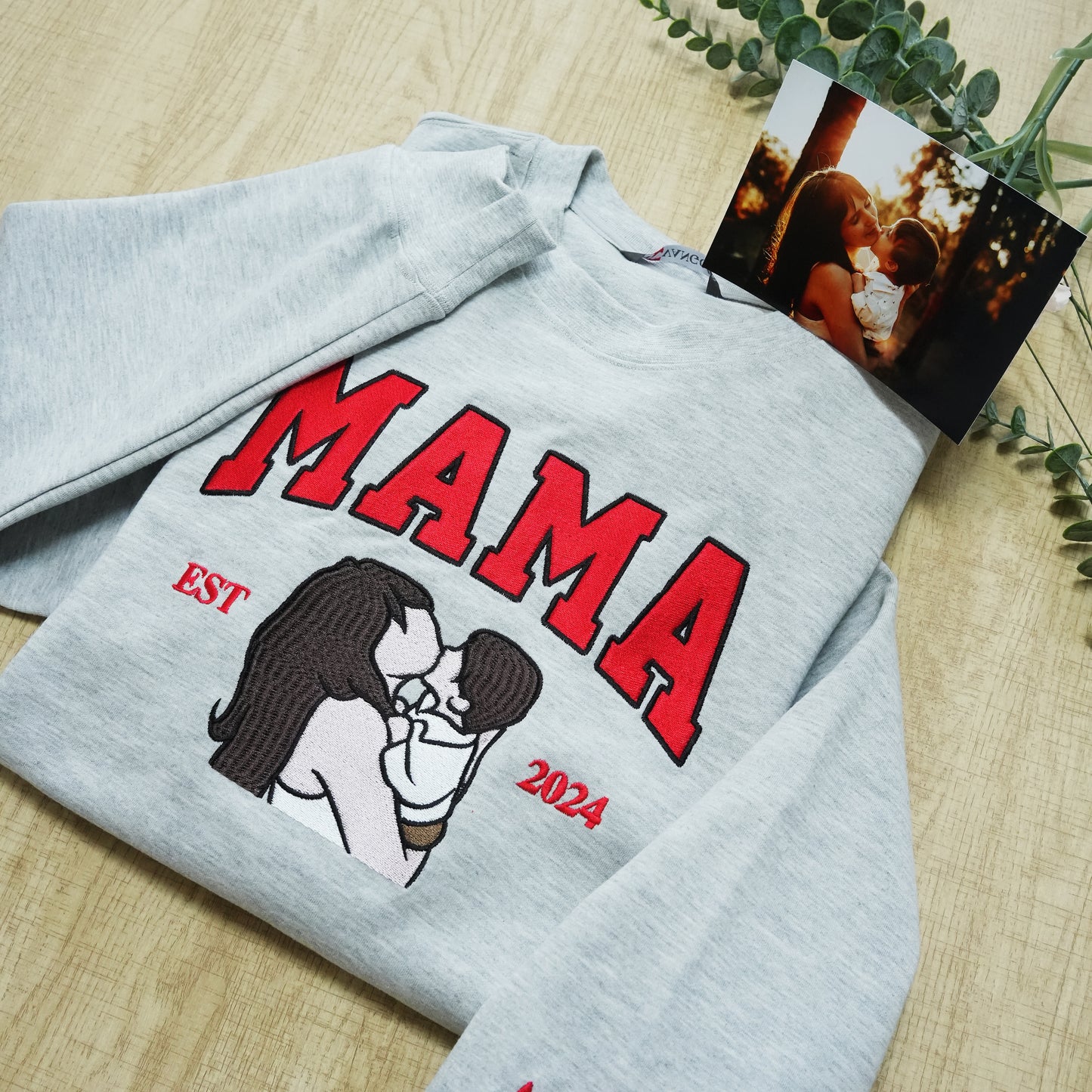 Custom Dad Photo Embroidery with nickname T-shirt/ Sweatshirt /Hoodie