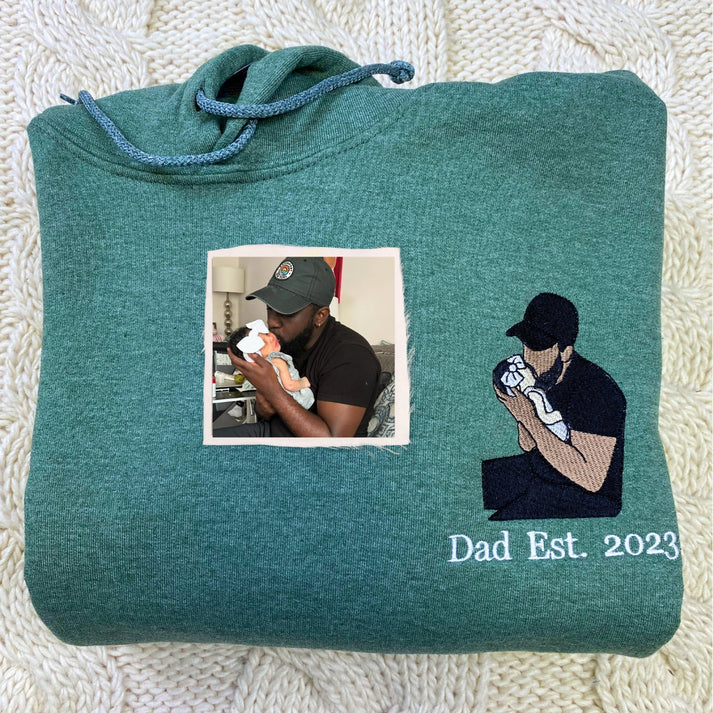 Personalized Photo Portrait Sweatshirt for Dad, Papa, and Your Beloved Ones