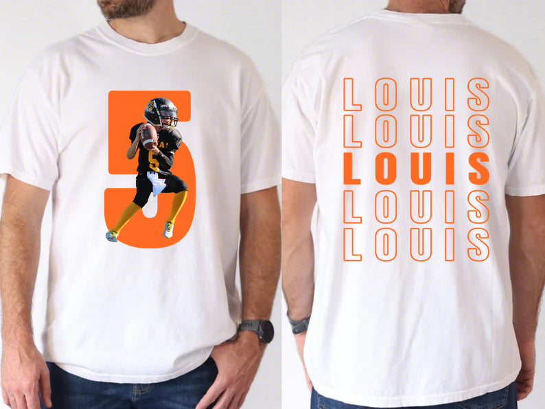 Matching Game Day Tees for Dad & Kids – Custom Football Photo Shirts for Team Spirit!