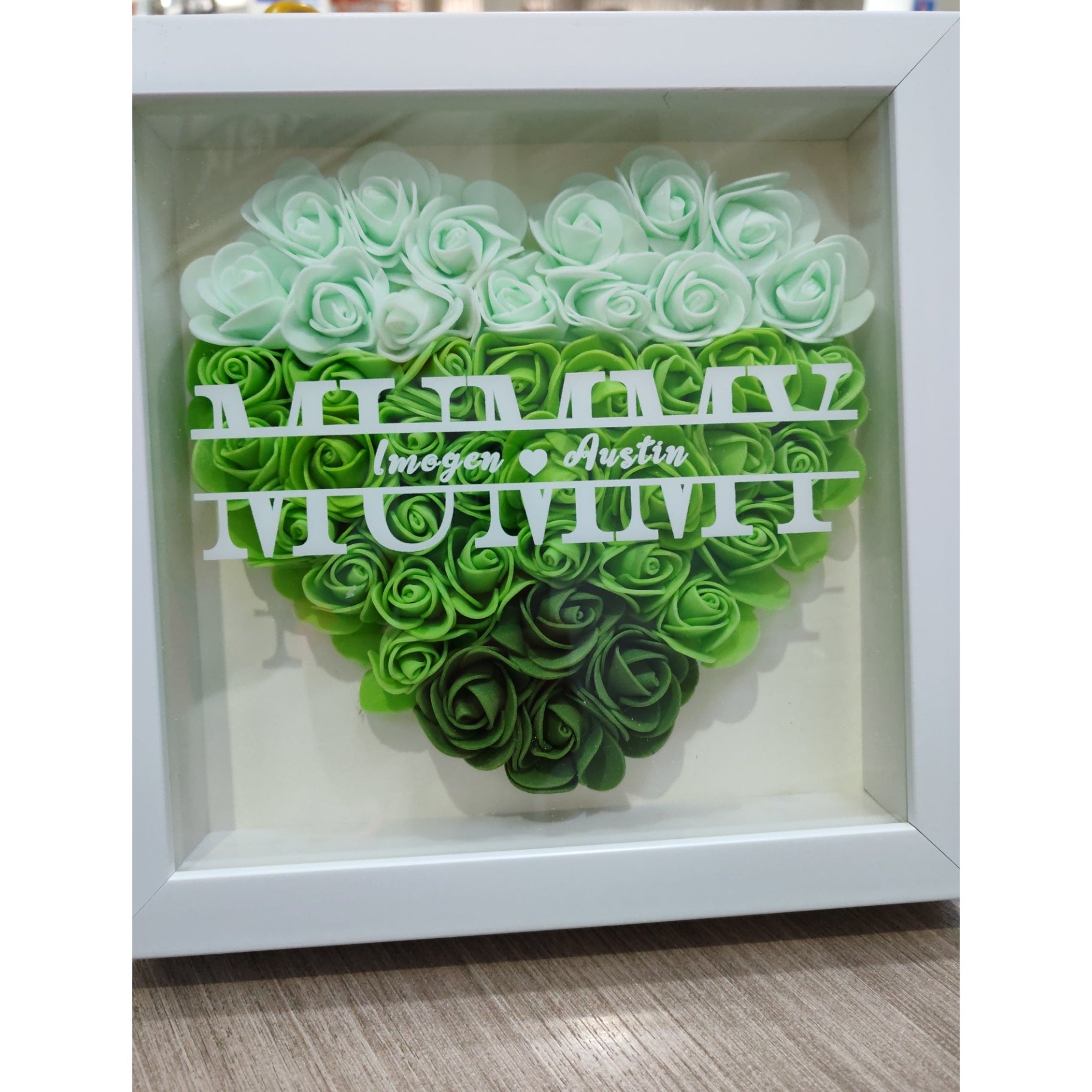Personalized Mom Flower Shadow Box With Name