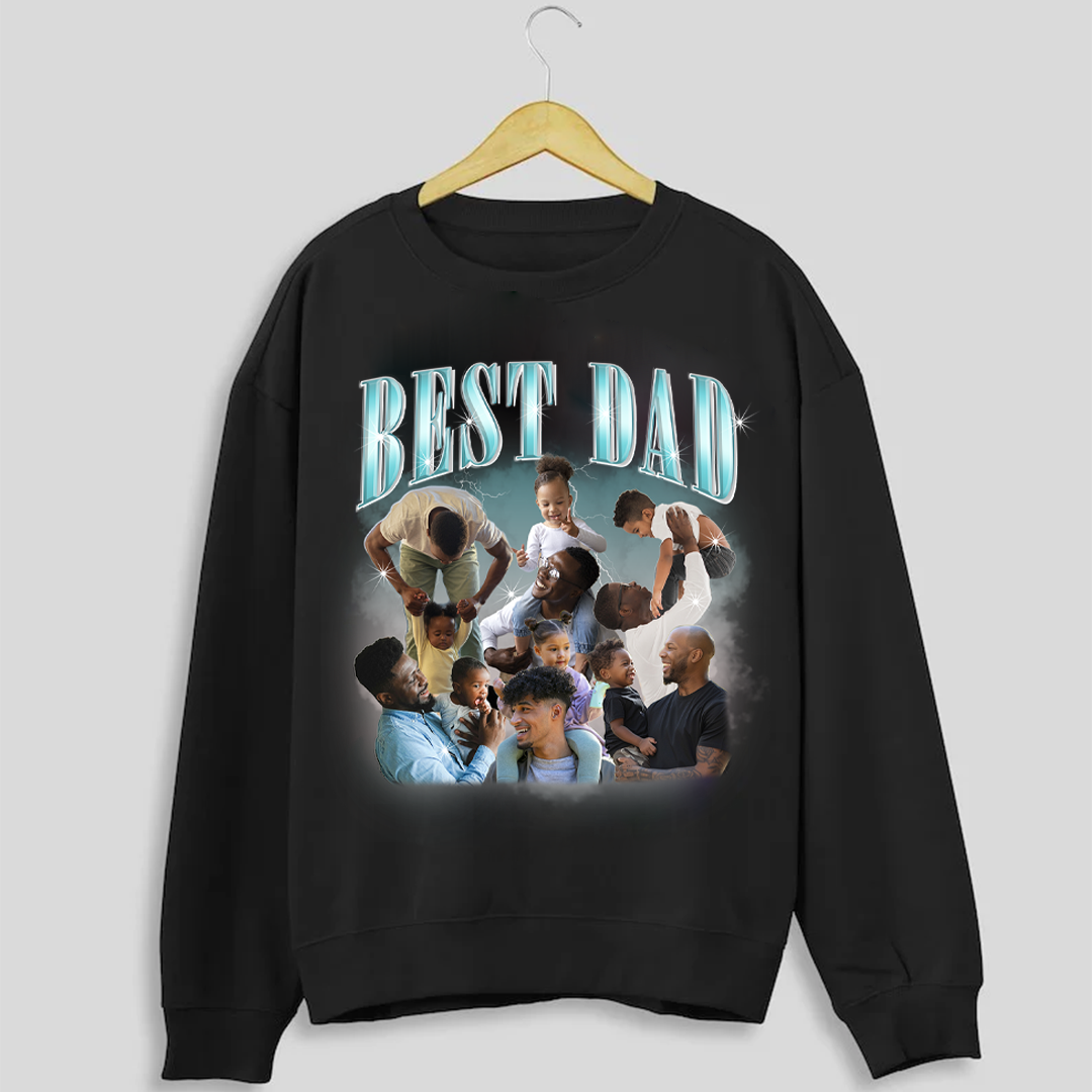 Custom Bootleg Shirt, Best Dad Ever Shirt, Custom Bootleg Rap Tee, Gift for Girlfriend Gift for Boyfriend, Personalized Photo Sweatshirt