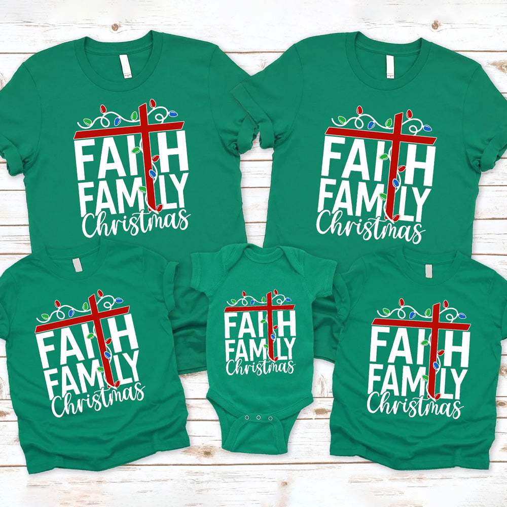 Faith Family Christmas Family Matching Shirts