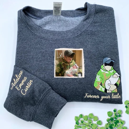 Personalized Photo Portrait Sweatshirt for Dad, Papa, and Your Beloved Ones