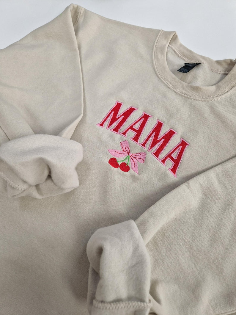 Custom Embroidered Mama Sweatshirt - Mothers day gift - Spring Clothing