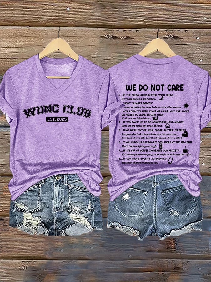 🔥Buy 3 Get 15% Off🔥V-Neck Retro Funny WDNC Club Menopause Perimenopause Print T-Shirt