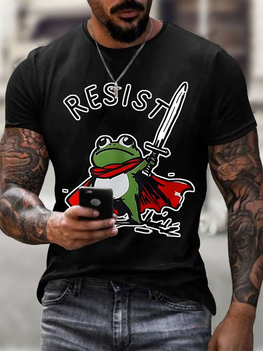 🔥Buy 3 Get 15% Off🔥Men's Resist Frog Printed Round Neck T-Shirt