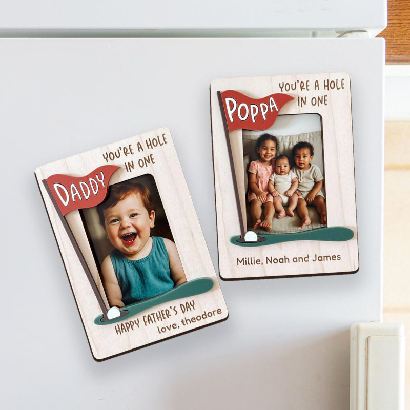 Personalized Golf Fridge Photo Holder Magnet, Fathers Day Gift, Gift For Husband, Gift For Dad, Grandpa